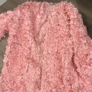 Zara Pink Floral Textured Blazer